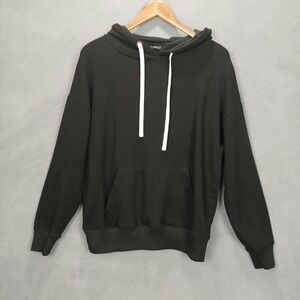 Buffalo David Bitton Sweatshirt Mens S Black Fleece Lined Hooded Down Shoulder